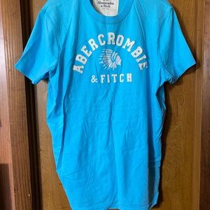Abercrombie & Fitch Turquoise Tee with White Logo